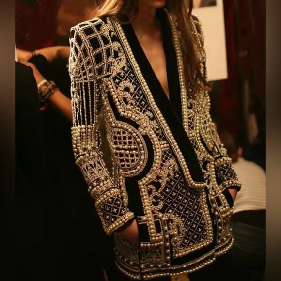 Retail $185 NEW! Pearl Embellished XL Blazer - Picture 1 of 6